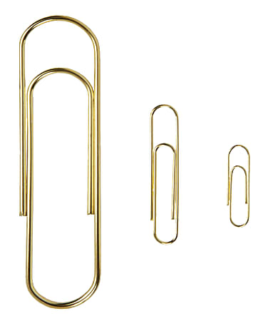 Office Depot® Brand Paper Clips, Pack Of 5, Jumbo, Gold